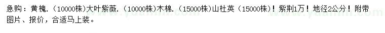 求購黃槐、大葉紫薇、木棉等