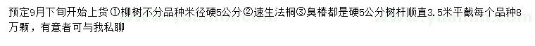 求購柳樹、速生法桐、臭椿等