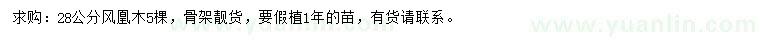 求購(gòu)28公分風(fēng)凰木