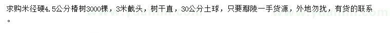 求購(gòu)米徑硬4.5公分椿樹(shù)