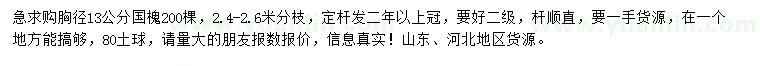 求購胸徑13公分國槐