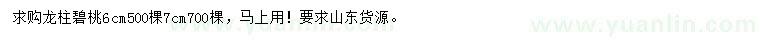 求購6、7公分龍柱碧桃