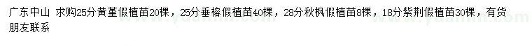 求購(gòu)黃槿、垂榕、秋楓等