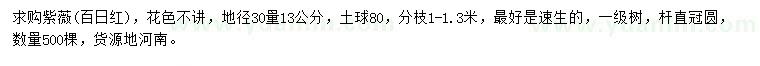 求購地徑30量13公分紫薇