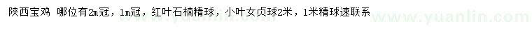 求購冠幅1、2米紅葉石楠精球、小葉女貞球
