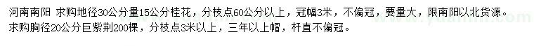 求購地徑30公分量15公分桂花、胸徑20公分巨紫荊