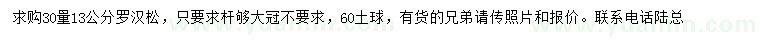 求購(gòu)30量13公分羅漢松