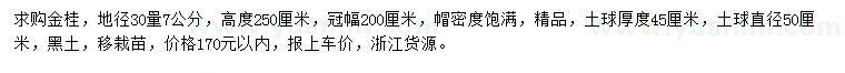 求購地徑30量7公分金桂