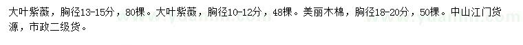 求購胸徑10-12、13-15公分大葉紫薇、18-20公分美麗木棉