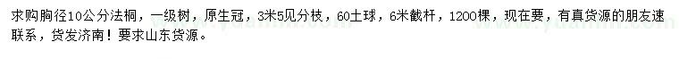 求購胸徑10公分法桐