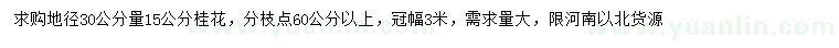 求購(gòu)地徑30公分量15公分桂花