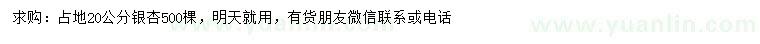 求購20公分銀杏