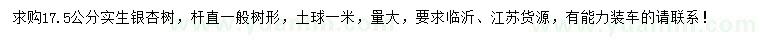 求購17.5公分實生銀杏