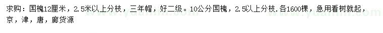 求購(gòu)10、12公分國(guó)槐