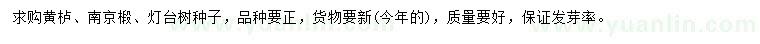 求購黃櫨、南京椴、燈臺樹種子