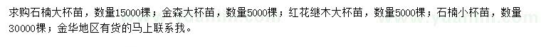 求購石楠、金森、紅花繼木等