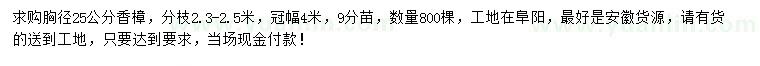 求購胸徑25公分香樟