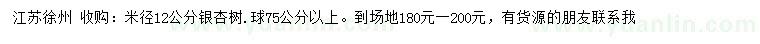 求購米徑12公分銀杏
