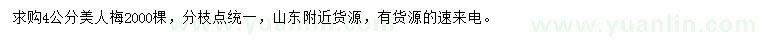求購(gòu)4公分美人梅