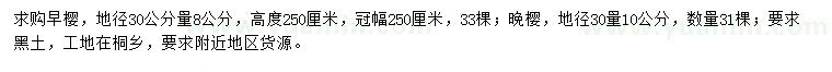 求購30量8公分早櫻、30量10公分晚櫻