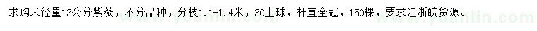 求購米徑量13公分紫薇