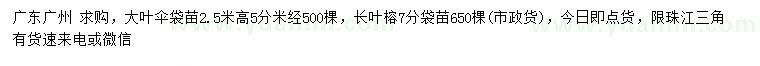 求購(gòu)5公分大葉傘、7公分長(zhǎng)葉榕