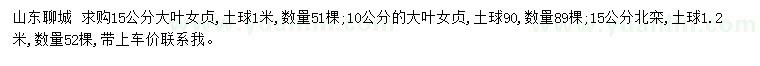求購(gòu)10、15公分大葉女貞、15公分北欒