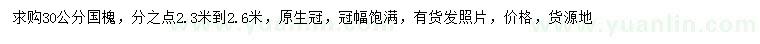 求購30公分國槐
