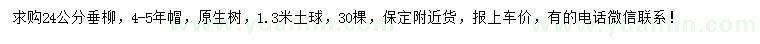 求購24公分垂柳