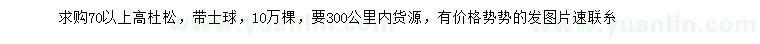 求購高70公分以上杜松