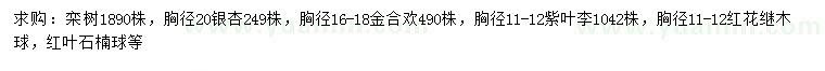 求購欒樹、銀杏、金合歡等