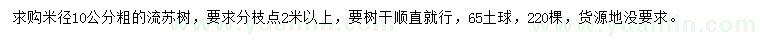 求購(gòu)米徑10公分流蘇樹