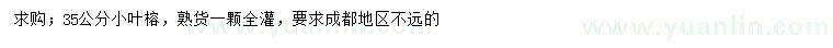 求購(gòu)35公分小葉榕