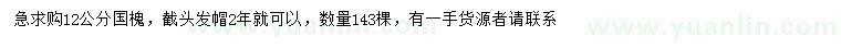 求購12公分國槐