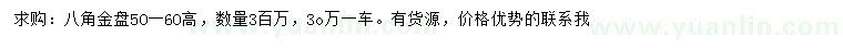 求購高50-60公分八角金盤