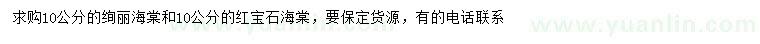 求購(gòu)10公分絢麗海棠、紅寶石海棠