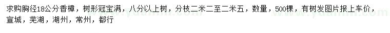 求購(gòu)胸徑18公分香樟