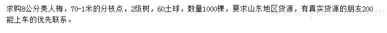 求購8公分美人梅
