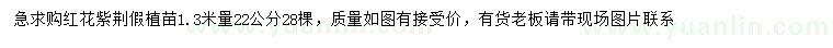 求購1.3米量22公分紅花紫荊
