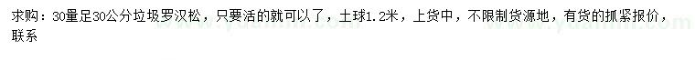 求購(gòu)30量30公分羅漢松