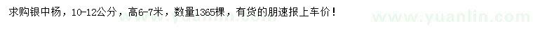 求購10-12公分銀中楊