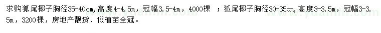 求購胸徑30-35、35-40公分狐尾椰子