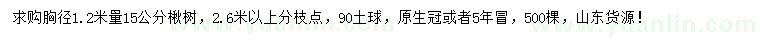 求購(gòu)胸徑1.2米量15公分楸樹