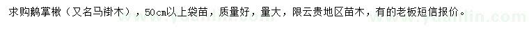 求購50公分以上鵝掌楸