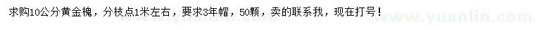 求購(gòu)10公分黃金槐