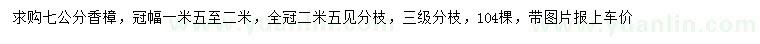 求購(gòu)7公分香樟