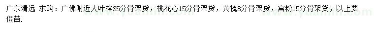 求購15公分桃花心、35公分大葉榕