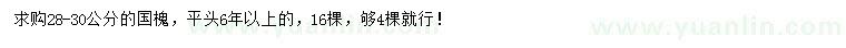 求購28-30公分國槐
