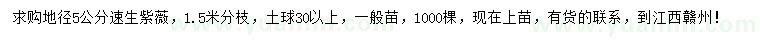 求購地徑5公分速生紫薇
