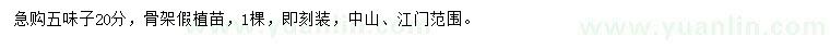 求購(gòu)20公分五味子